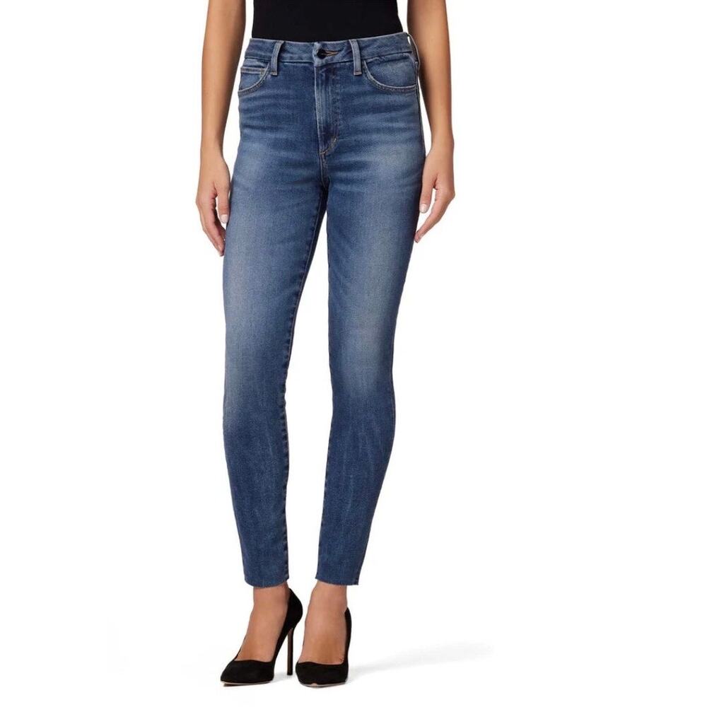 Joe's Jeans High Rise Skinny Ankle Denim Raw Hem Dark Wash 29